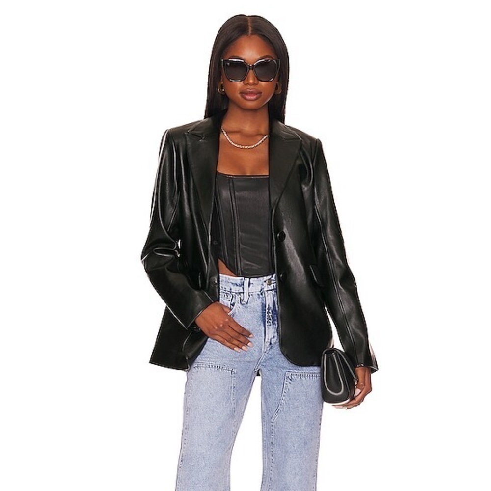 Good American Leather Unisex Blazer